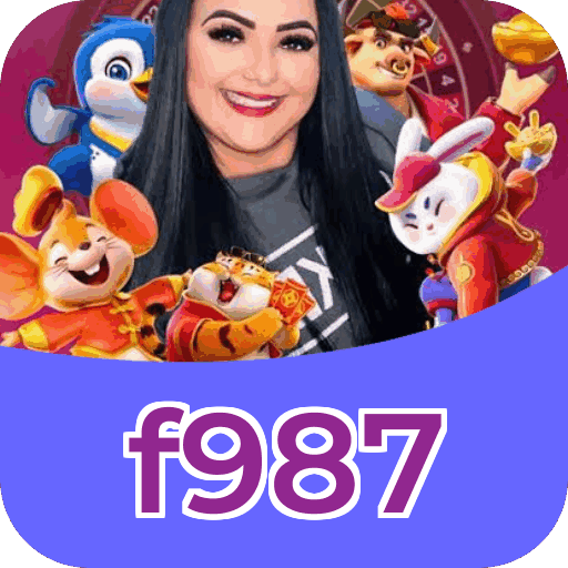 Plataforma f987 mostrando interface moderna, jogos certificados e recursos de segurança licenciados
